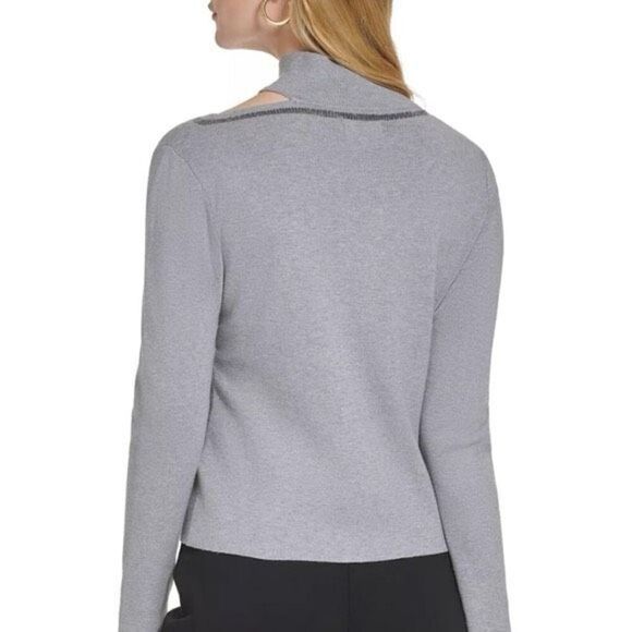 Calvin Klein Cut Out Sweater With Sequin Trim Size Medium - Picture 2 of 4